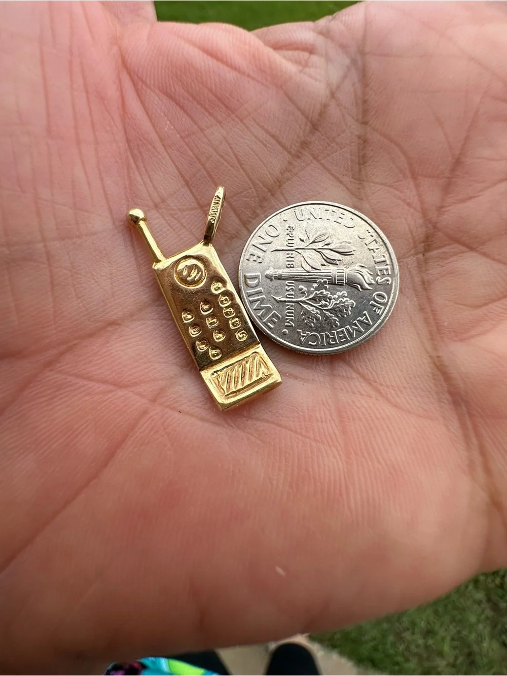 14K Yellow Gold Cell Phone Pendant Charm by Aurafin (2.3g)